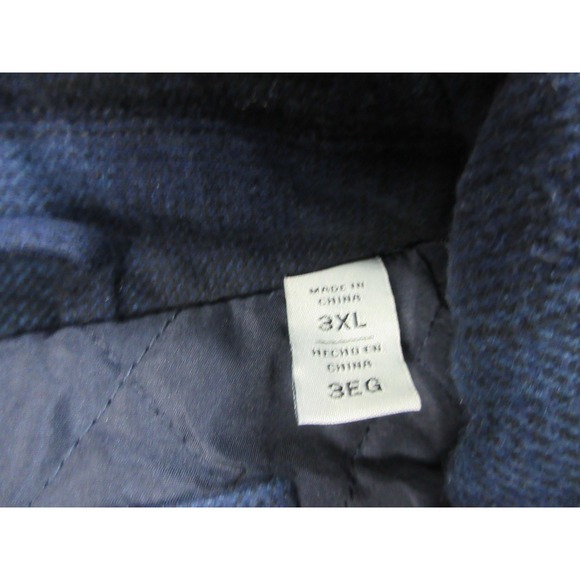 Levis Shirt Jacket‎ Mens 3XL Blue Black Plaid Quilted Lined Flannel Button Front - Picture 6 of 16